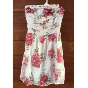 Strapless rose dress